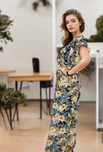 FLORAL PRINTED JUMPSUIT FOR WOMEN'S AND GIRLS Luubeezer