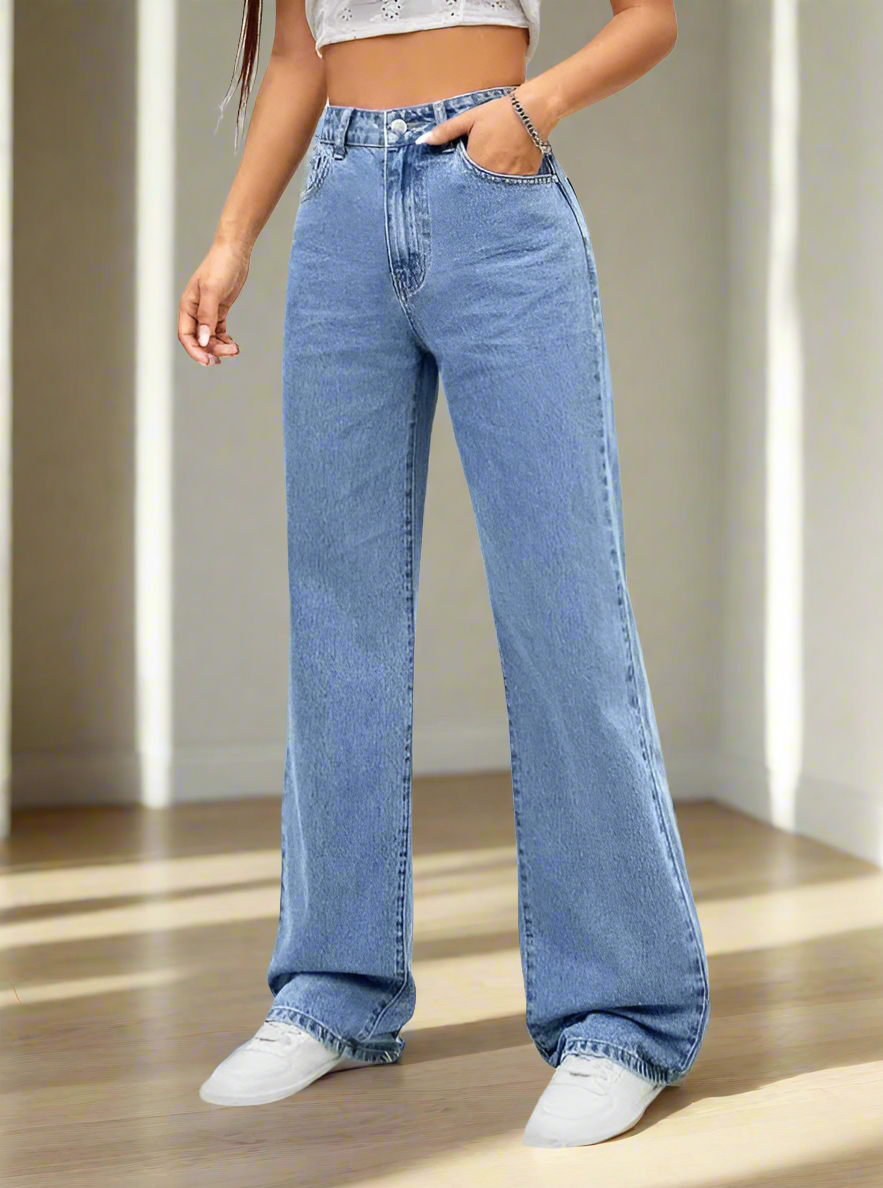 Denim High-Waisted Light Blue Jeans Luubeezer