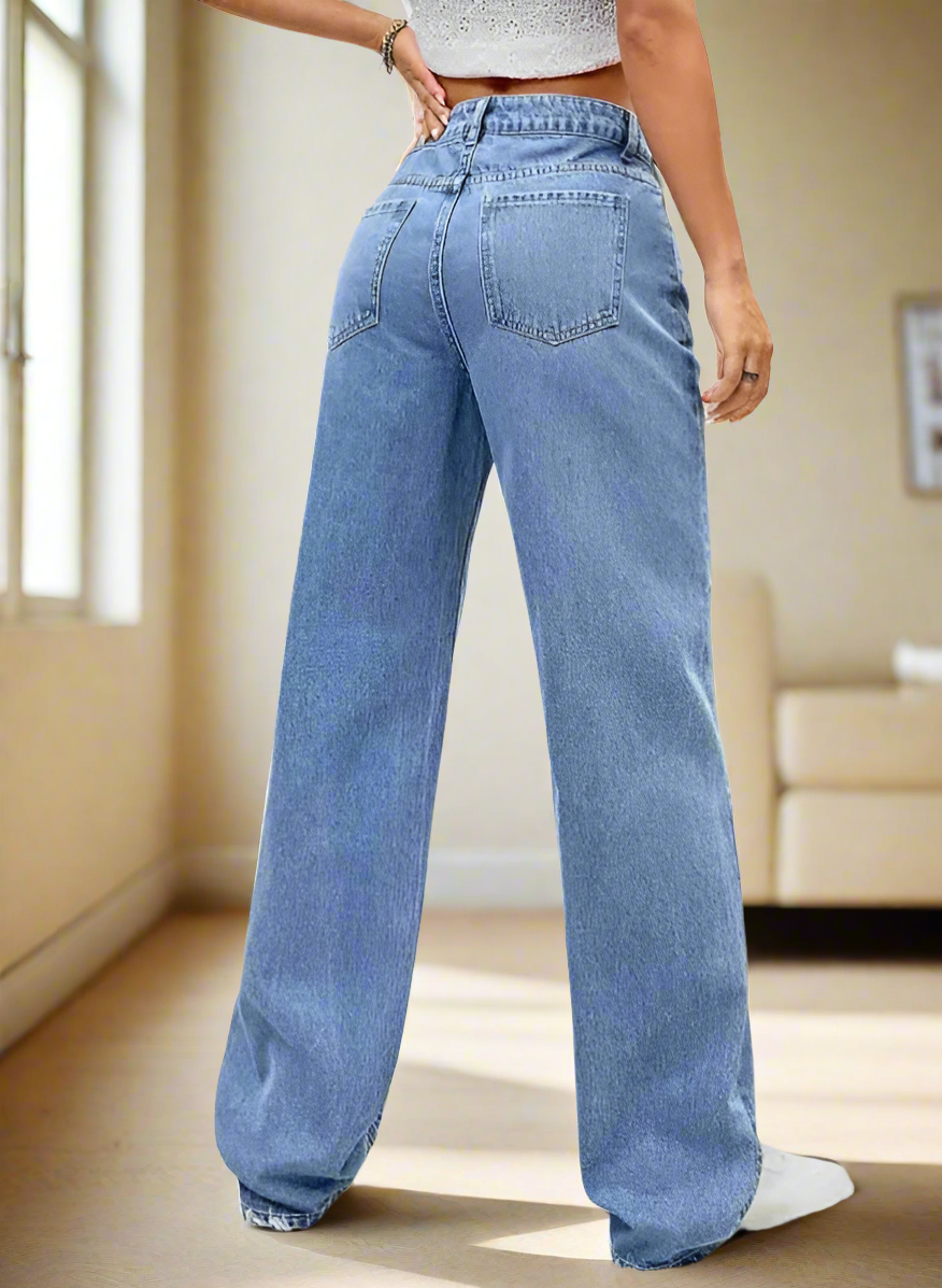 Denim High-Waisted Light Blue Jeans Luubeezer