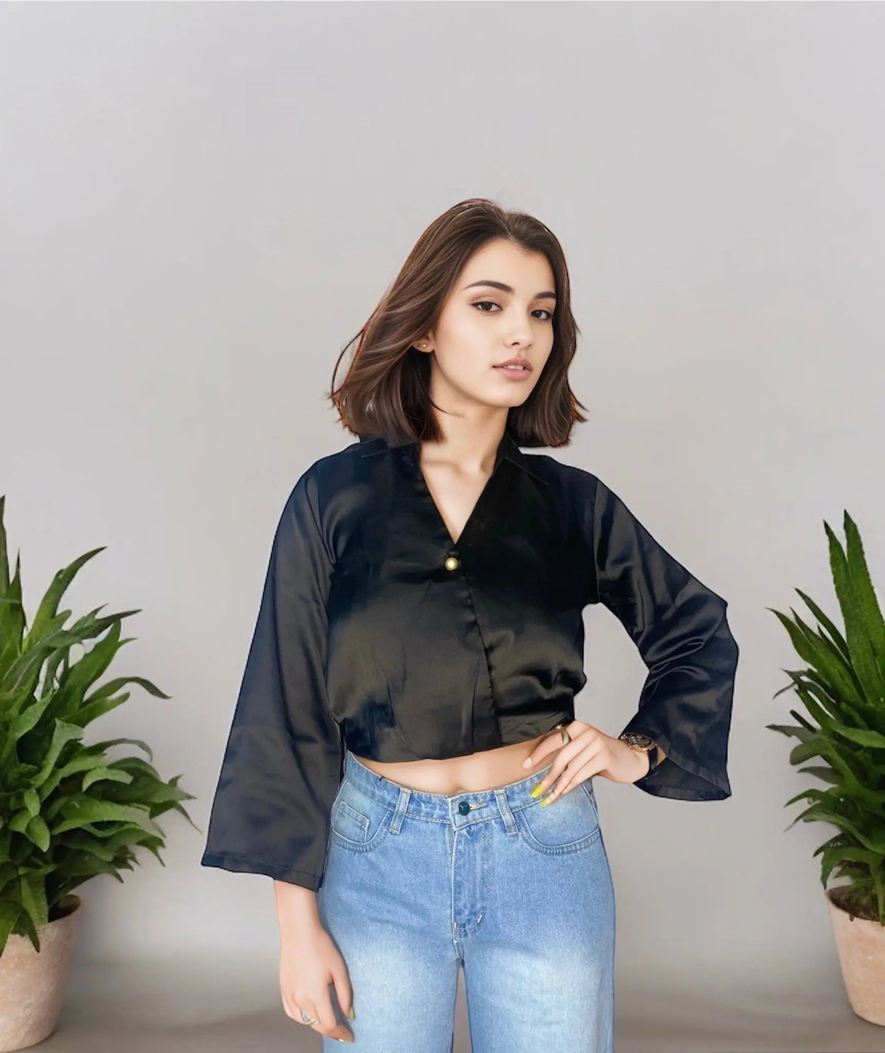 Effortless Elegance: The Satin Shirt black Luubeezer