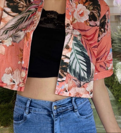 Floral Print Crop Top Luubeezer