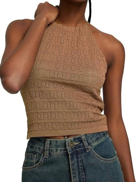 Trending Crochet Tie Halter Neck Tops Luubeezer